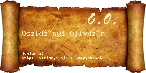 Oszlányi Olivér névjegykártya